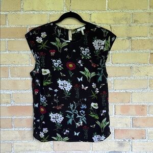 Joie Floral Black Sleeveless Top